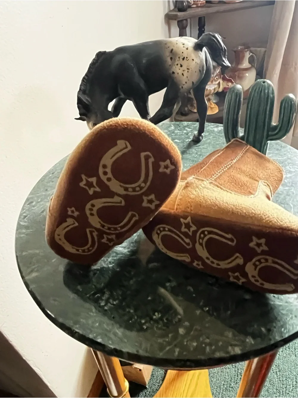 Rising Star Tan and Brown Baby Cowboy Booties 6-9 months